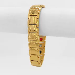 Aranyszínű nemesacél karkötő mágnessel