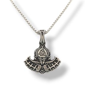 Ezüstszínű nemesacél Thor kalapácsa medál