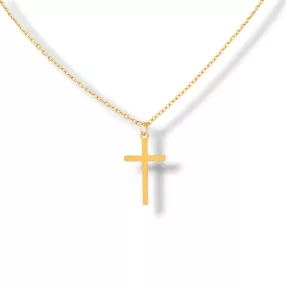Aranyszínű nemesacél nyaklánc kereszt medállal