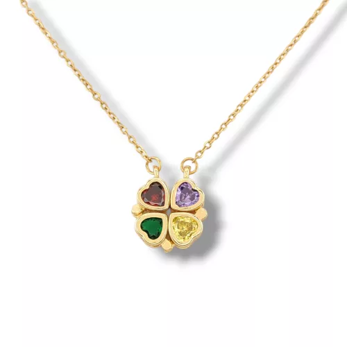 Aranyszínű nemesacél nyaklánc variálható szív medállal