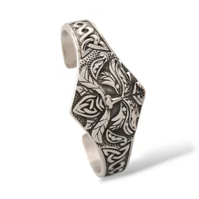 Ezüstszínű nemesacél viking karperec