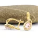Rószaszín Swarovski kristállyal díszített aranyszínű antiallergén fülbevaló