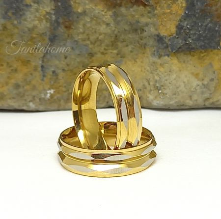 Mart mintás arany-ezüstszínű nemesacél gyűrű