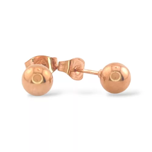 Rose gold színű nemesacél gömb fülbevaló