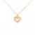 Aranyszínű nemesacél nyaklánc szív medállal és fehér kristályokkal