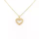Aranyszínű nemesacél nyaklánc szív medállal és fehér kristályokkal