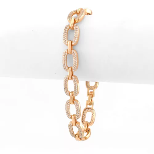 Aranyszínű antiallergén karkötő fehér kristályokkal