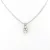Ezüstszínű nemesacél nyaklánc fehér kristályos medállal