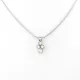 Ezüstszínű nemesacél nyaklánc fehér kristályos medállal