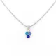 Ezüstszínű nemesacél nyaklánc kék és fehér kristályokkal