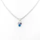 Ezüstszínű nemesacél nyaklánc kék, lila és fehér kristályokkal