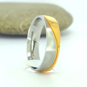   Arany-ezüstszínű nemesacél karikagyűrű ( páros gyűrű )