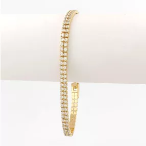   Aranysárga színű antiallergén karkötő fehér kristályokkal