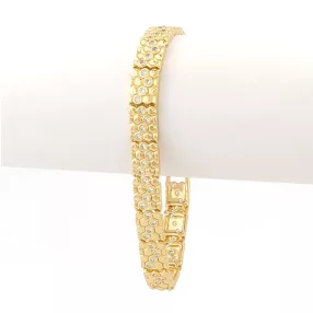   Aranysárga színű antiallergén karkötő fehér kristályokkal