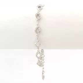 Ezüstszínű antiallergén karkötő fehér kristályokkal