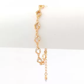 Aranyszínű antiallergén karkötő fehér kristályokkal