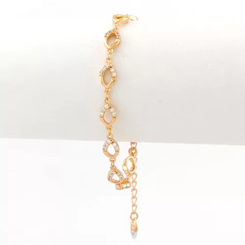 Aranyszínű antiallergén karkötő fehér kristályokkal