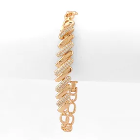 Aranyszínű antiallergén karkötő fehér kristályokkal