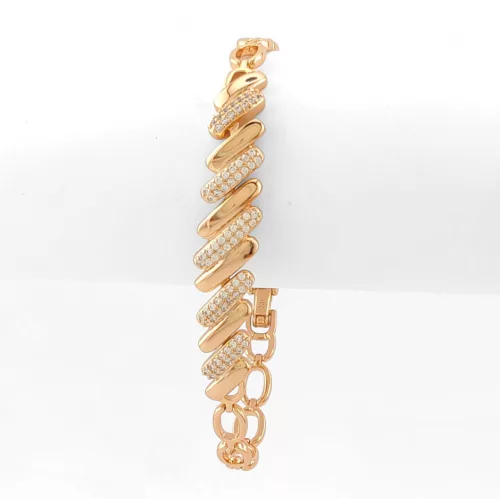 Aranyszínű antiallergén karkötő fehér kristályokkal