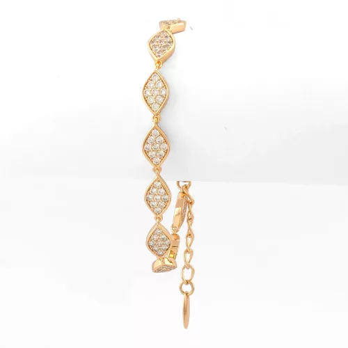 Aranyszínű antiallergén karkötő fehér kristályokkal