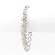 Ezüstszínű antiallergén karkötő fehér kristályokkal