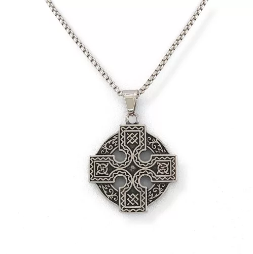 Ezüstszínű nemesacél medál viking motívumokkal