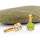 Fehér Swarovski kristállyal díszített aranyszínű antiallergén fülbevaló