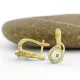 Fehér Swarovski kristállyal díszített aranysárga színű antiallergén fülbevaló