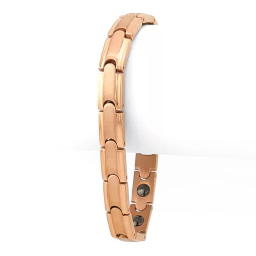 Rose gold színű titán karkötő mágnessel