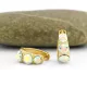 Színjátszós Swarovski kristállyal díszített aranysárga színű antiallergén fülbevaló