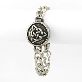 Ezüstszínű nemesacél karkötő Triquetra díszítéssel
