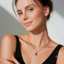 Aranyszínű antiallergén lila szívecske medál Aranyszínű antiallergén lila szívecske medál
