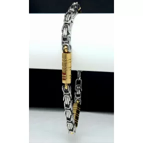 Arany-ezüstszínű nemesacél karkötő