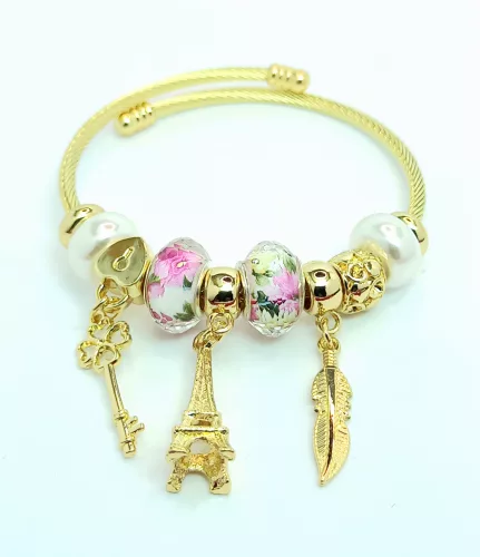 Aranyszínű anitallergén pandora jellegű karkötő 