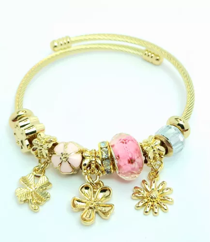 Aranyszínű antiallergén pandora jellegű karkötő