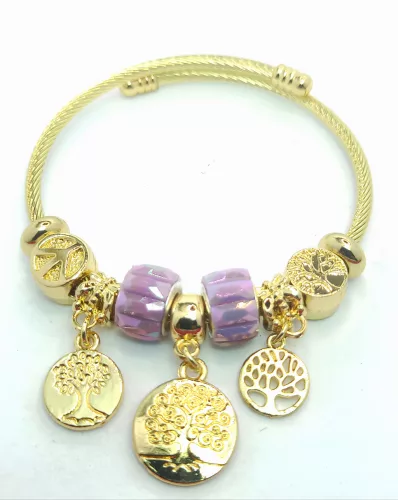 Aranyszínű antiallergén pandora jellegű karkötő