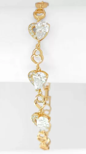 Aranyszínű antiallergén szívecske karkötő