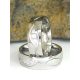 Ezüstszínű nemesacél gyűrű fehér kristályokkal ( páros gyűrű )