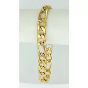 Aranyszínű nemesacél figaro szemes karkötő 