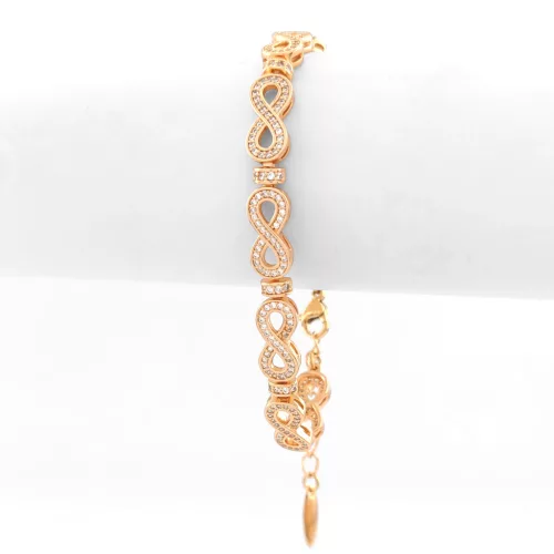 Aranyszínű antiallergén karkötő fehér kristályokkal