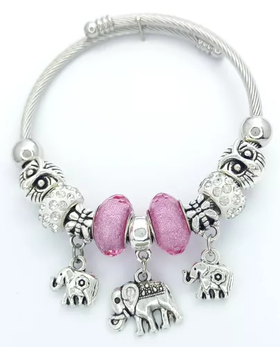 Ezüstszínű antiallergén pandora jellegű karperec