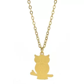 Aranyszínű nemesacél nyaklánc bagoly medállal