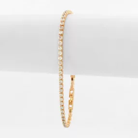 Aranyszínű antiallergén karkötő fehér kristályokkal