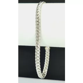 Ezüstszínű antiallergén fonott karkötő