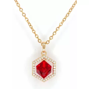 Piros Swarovski kristályos medál nemesacél nyakláncon