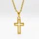 Aranyszínű nemesacél nyaklánc kereszt medállal