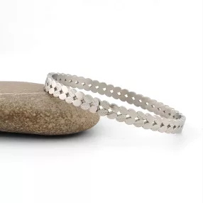 Ezüstszínű nemesacél levél karperec