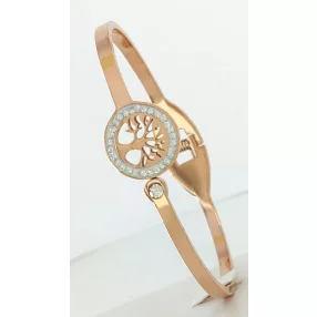 Rose gold színű  nemesacél életfa karperec