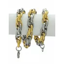Arany-ezüstszínű nemesacél csavart nyaklánc Arany-ezüstszínű nemesacél csavart nyaklánc