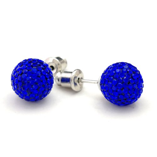 Királykék Swarovski kristályos shamballa fülbevaló